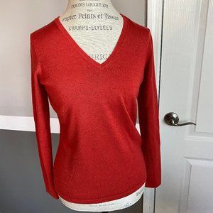 Merino Wool Sweater in Vibrant Orange / rust color